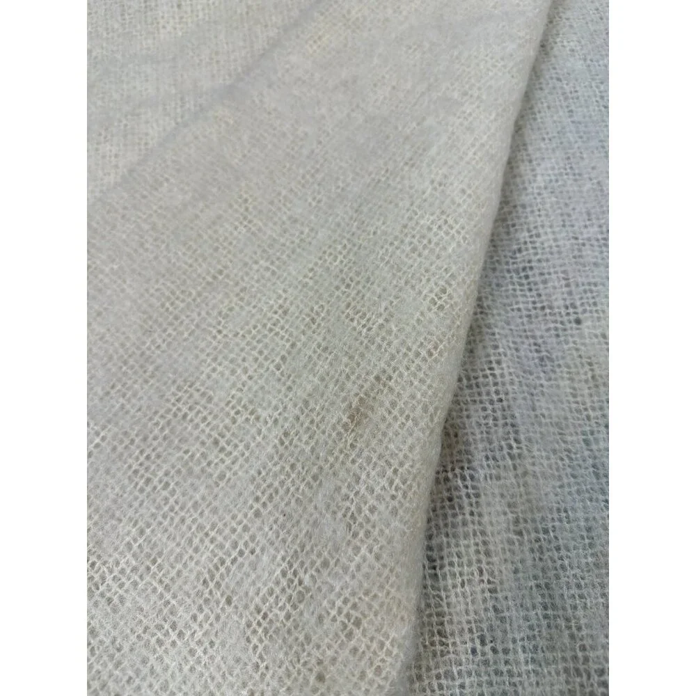 Vtg St Michael Ivory Cream Mohair Wool Blend Rectangle Scarf 18x60
